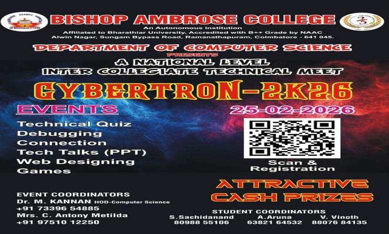 CYBERTRON-2K26 – National Level Technical Meet | Bishop Ambrose College